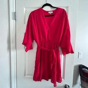 Red wrap dress